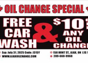 Free car wash & $10 OFF oil change